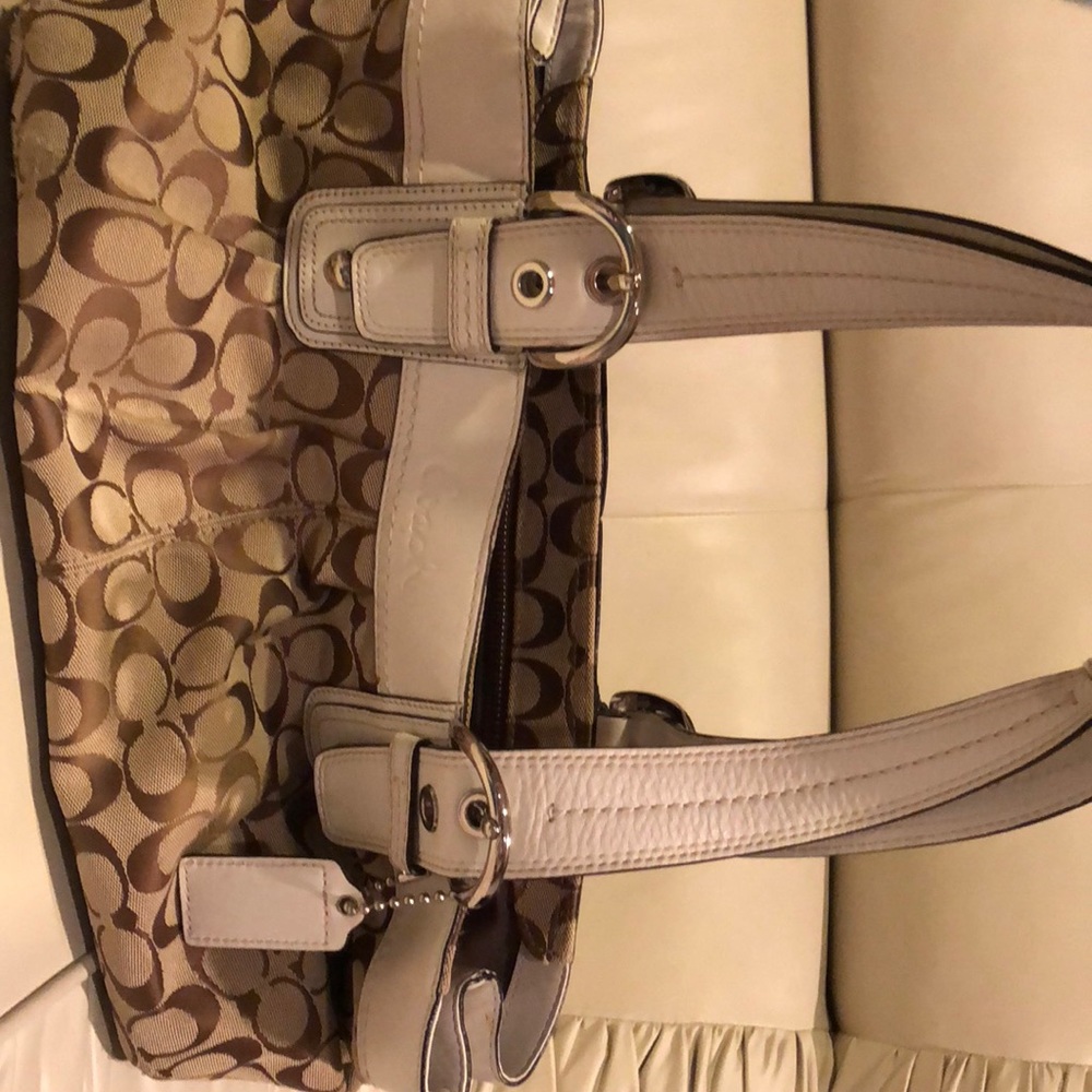 Used Coach Signature Shoulder Bag